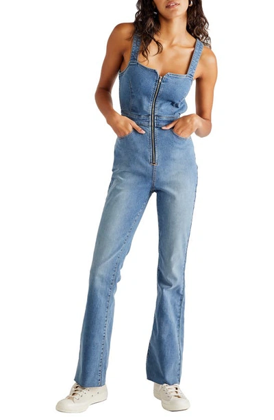 Free People Second Avenue Curvy Sleeveless Jumpsuit In Curulean