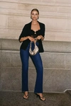 Paige Laurel Canyon High Rise Bootcut Jeans In Black Willow In Blue