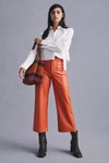 Maeve The Colette Faux Leather Pants In Orange