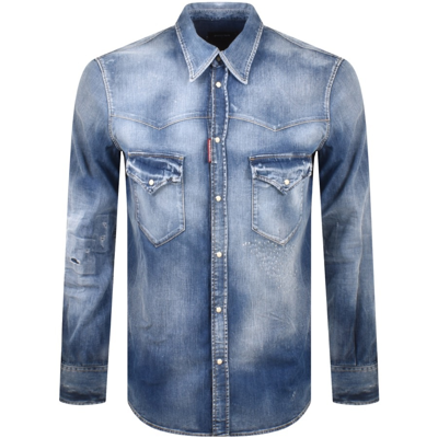 Dsquared2 New Western Shirt Blue