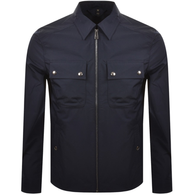 Belstaff Man Jacket Midnight Blue Size 3xl Cotton In Black