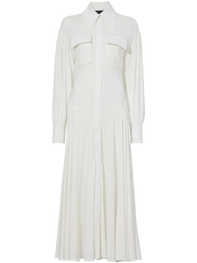 Proenza Schouler Women's Drawstring-detailed Jersey Maxi Shirt Dress In White