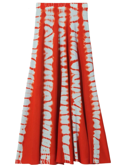 Proenza Schouler Asymmetric Knit Tie-dye Midi-skirt In Multi