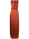 VOZ CONVERTIBLE HALTERNECK SILK DRESS