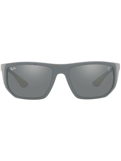 Ray Ban Scuderia Ferrari Square-frame Sunglasses In Grey