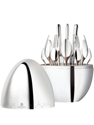 Christofle Mood Skyline Paris 24-piece Flatware Set (six-person Setting) In Silver