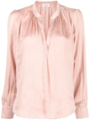 Zadig & Voltaire Gathered-detail Long-sleeve Blouse In Pink