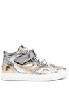 Zadig & Voltaire Zv1747 Metallic Leather Mid Top Trainers In Silver