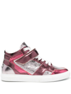 Zadig & Voltaire Zv1747 Metallic Leather Mid Top Trainers In Dream