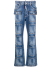 Dsquared2 Multi-pocket High-waisted Jeans In Blue
