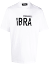 Dsquared2 Ibra Over Cotton Jersey T-shirt In White