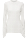 Jw Anderson Mock Turtleneck Handkerchief Top In White