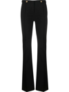 Pinko High-waist Flared Trousers In Black