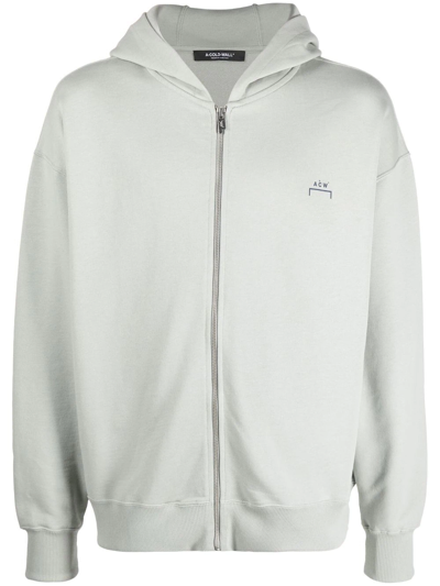 A-cold-wall* Grey Logo-print Zip-up Hoodie