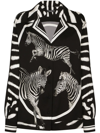 Dolce & Gabbana Zebra-print Silk Shirt In Black