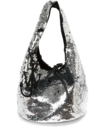 Jw Anderson Sequin-embellished Tote Bag In Silver