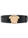 Versace La Medusa Leather Belt In Black
