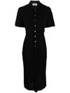 Jean Paul Gaultier Open-back Midi Shirt Dress In Black