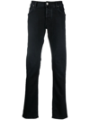 Jacob Cohen Pocket-square Straight-leg Jeans In Black
