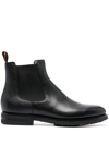 SANTONI LEATHER CHELSEA BOOTS