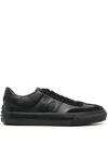 Tod's Logo-debossed Leather Sneakers In Black