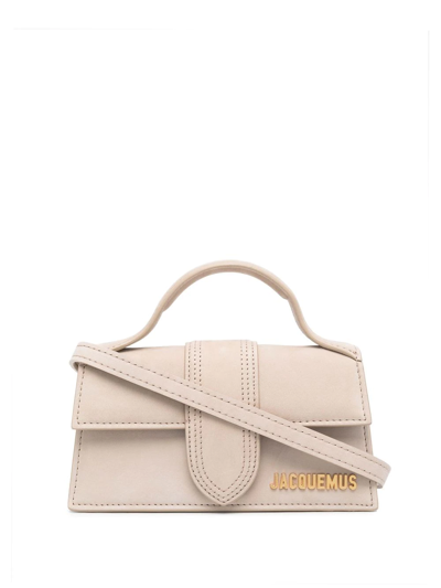 Jacquemus Leather Le Grand Bambino Shoulder Bag In Beige