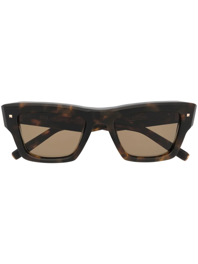 Valentino Square-frame Sunglasses In Brown
