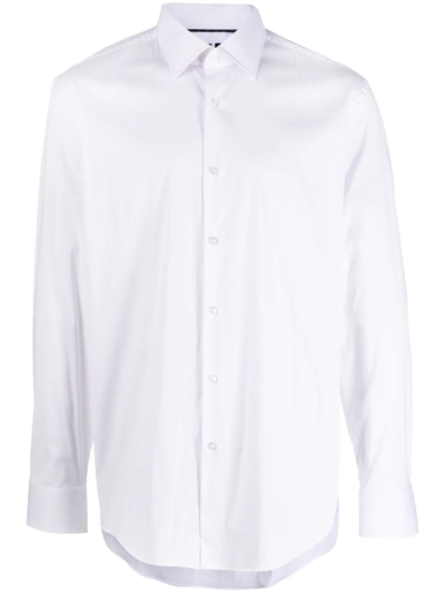 Hugo Boss Buttoned Long-sleeve Shirt In White