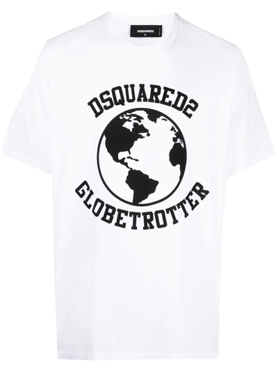 Dsquared2 Graphic-print Cotton T-shirt In White