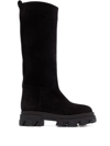 Gia Borghini Black Slip-on Boots With Chunky Sole In Black