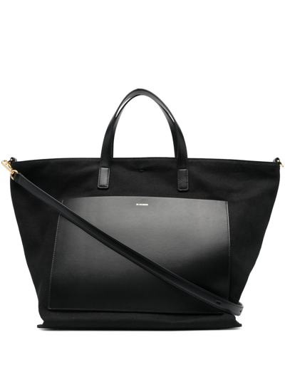 Jil Sander Medium Wanda Square Tote Bag In Black