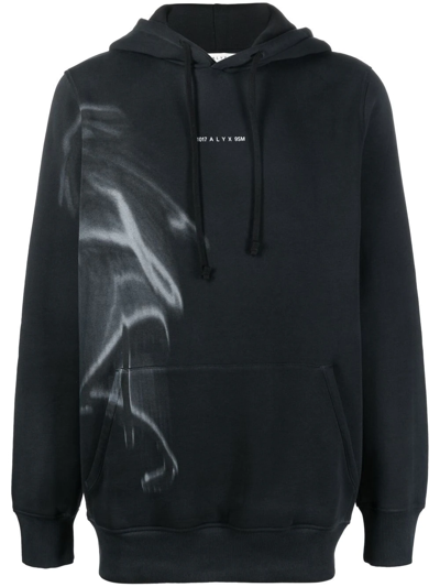 Alyx Logo Hoodie With Graphic Print In Black