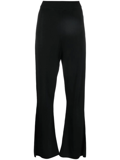 Studio Nicholson High-waist Flared Trousers In Black