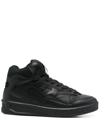 Jil Sander Black Calf Leather High-top Sneakers In Black