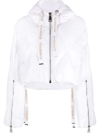 Khrisjoy Khris Cropped Shiny Puffer Jacket In White