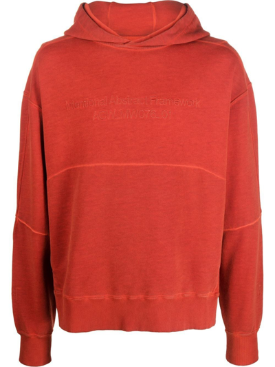A-cold-wall* Logo-embroidered Cotton Hoodie In Red