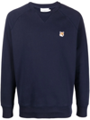 Maison Kitsuné Bold Fox Head Cotton Sweatshirt In Blue