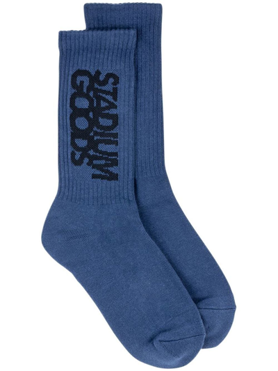 Stadium Goods Logo-print Crew Socks In Blue