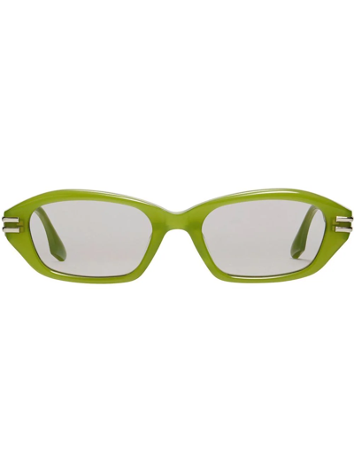 Gentle Monster Deck Gr3 Rectangle Sunglasses In Green