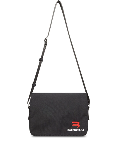 Balenciaga Explorer Logo-print Messenger Bag In Black