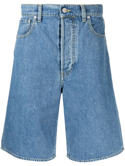 Kenzo Denim Bermuda Shorts Himawari Belt Loops In Blue
