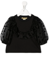 Stella Mccartney Polka-dot Cropped Blouse In Black