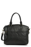 American Leather Co. Carrie Dome Satchel In Black Italian Weave