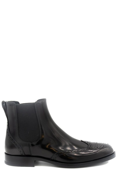 Tod's Monogram Ankle Boots In Black