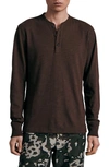 Rag & Bone Brown Classic Flame Henley In Military Olive