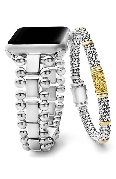 Lagos Smart Caviar Apple Watch® Band & Rope Bracelet Set In Yellow