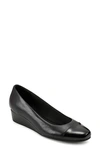 Easy Spirit Women's Gracey Round Toe Slip-on Wedge Dress Pumps Women's Shoes In Black