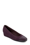 Easy Spirit Women's Gracey Round Toe Slip-on Wedge Dress Pumps In Dark Purple Multi