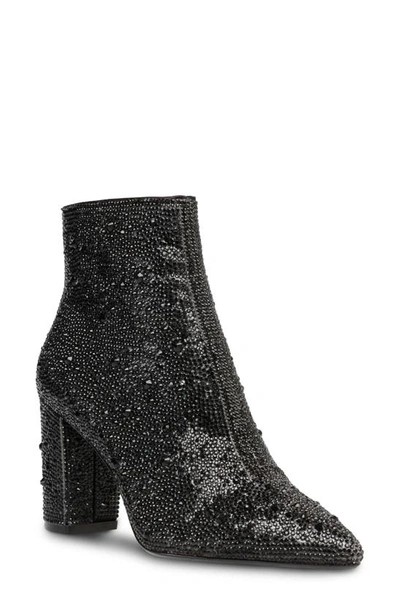 Betsey Johnson Cady Crystal Pavé Bootie In Black