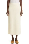 Loro Piana Davenport Zip-embellished Ribbed Cashmere Midi Skirt In 1230 Nougat